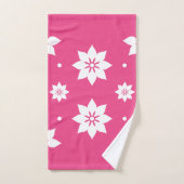 Nuances de rouge : Fleurs blanches roses (Serviette à main)