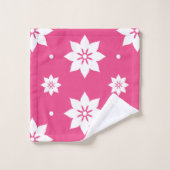 Nuances de rouge : Fleurs blanches roses (Gant de toilette)
