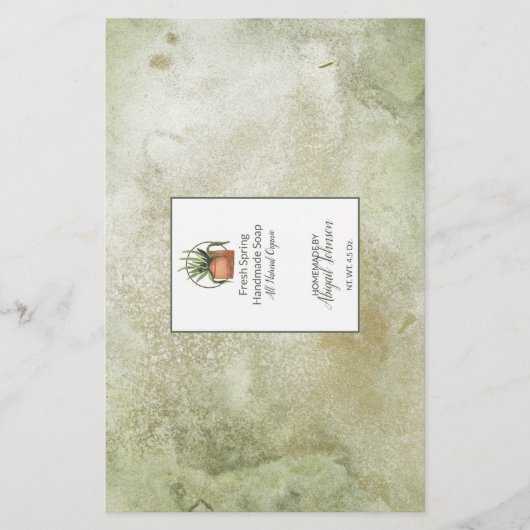 Nuances de vert 🌿 d'aquarelle papier d'enveloppem (Devant)