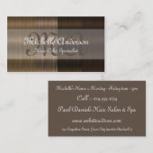 Nuances des cartes de visite Brown de salon des (Devant / Derrière)