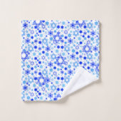 Nuances d'étoile de David de motif aléatoire bleu (Gant de toilette)
