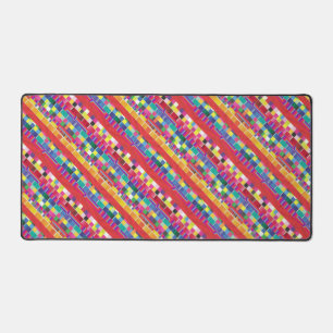 nuances rouges, bandes et pixels colorés