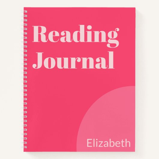 Nuances simples de nom rose sur le journal de lect (Devant)