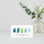 Nuancier Peinture Carte de visite bleu/vert (Debout devant)