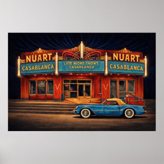Nuart Theater met een '54 Corvette Poster