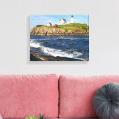 Nubble Light, Cape Neddick Maine Canvas Print (Insitu (Woonkamer))
