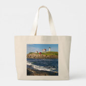 Nubble Light, Cape Neddick Maine Large Canvas tas (Achterkant)