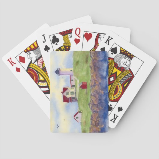 Nubble Light House York Maine Bicycle Kaart (Achterkant)