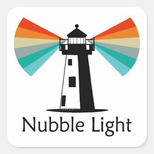 Nubble Light Maine Rainbow Vierkante Sticker (Voorkant)