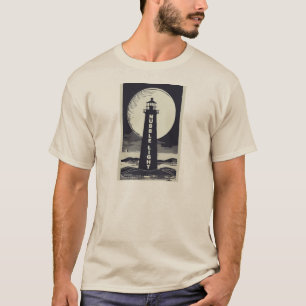 Nubble Light Maine Vuurtoren Maan T-shirt