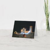 Nubble Light une nuit enneigée. Carte de correspon (Devant)
