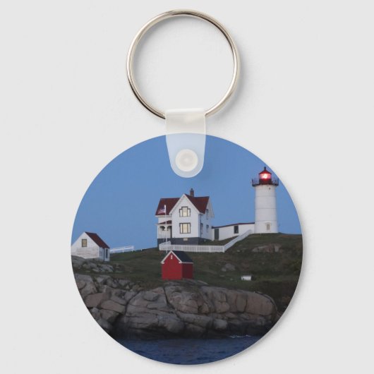 Nubble Lighthouse bij nacht Sleutelhanger (Voorkant)