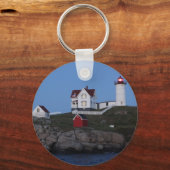 Nubble Lighthouse bij nacht Sleutelhanger (Voorkant)