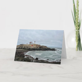 Nubble Lighthouse Foto Blank Groet Kaart