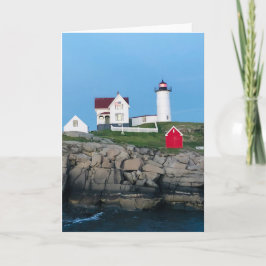 Nubble Lighthouse Foto Blank Groet Kaart