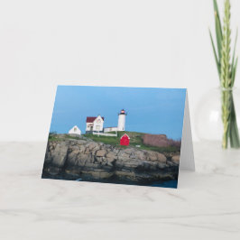 Nubble Lighthouse Foto Blank Groet Kaart