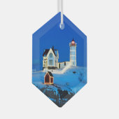 Nubble Lighthouse Glas Ornament (Voorkant Rechts)