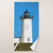 Nubble Lighthouse Maine Monogram Badhanddoek (Badhanddoek)