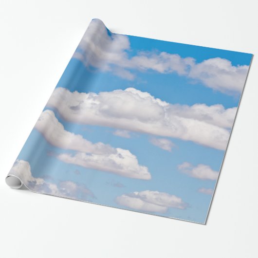 Nubes en cielo azul cadeaupapier (Uitgerold)