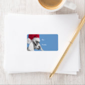 Nubian Goat Santa Goat Label met kerstcadeaus (Insitu)