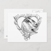 Nubian Head in het hart Briefkaart (Voorkant / Achterkant)