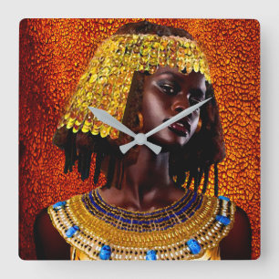 Nubian Queen Vierkante Klok