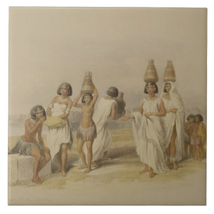 Nubian Women at Kortie op de Nijl, uit "Egypte en Tegeltje