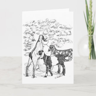 Nubians & Sneeuwman Feestdagen Kaart