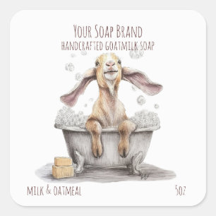 Nubische babyschoppen in een bubbelbad Handgemaakt Vierkante Sticker