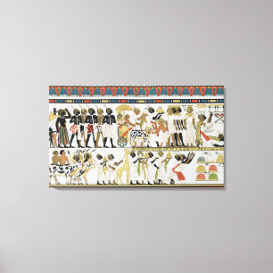 Nubische hoofden die cadeaus brengen canvas afdruk