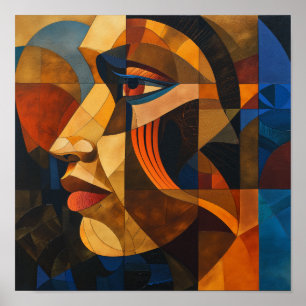 Nubische nuance: een mozaïek van majesteit poster