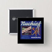 Nuchappels -  etiket voor fruitkratten vierkante button 5,1 cm (Voorkant /achterkant)