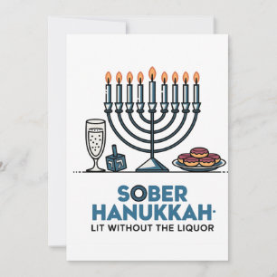 Nuchtere Jood Hanukkah Lit Zonder De Alcoholische  Kaart