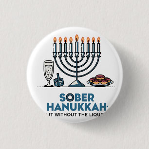 Nuchtere Jood Hanukkah Lit Zonder De Alcoholische Ronde Button 3,2 Cm