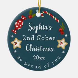 nuchterheid Keepsake Sober Christmas Keramisch Ornament