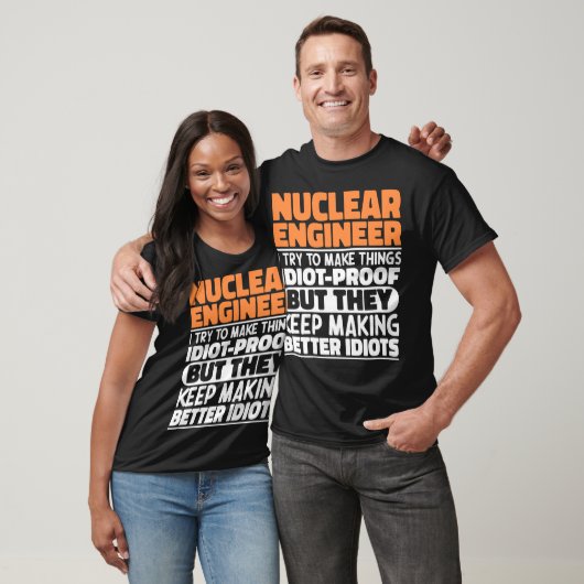 Nucleair ingenieur Ik probeer het Gezegde grappig T-shirt (Unisex)