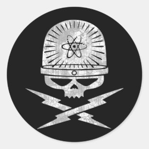 nucleair piraat ronde sticker