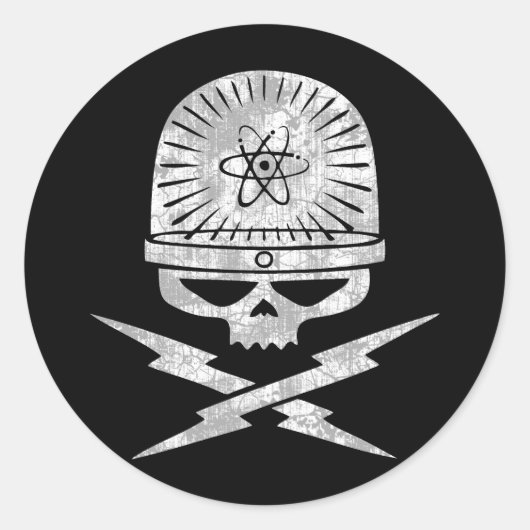 nucleair piraat ronde sticker (Voorkant)