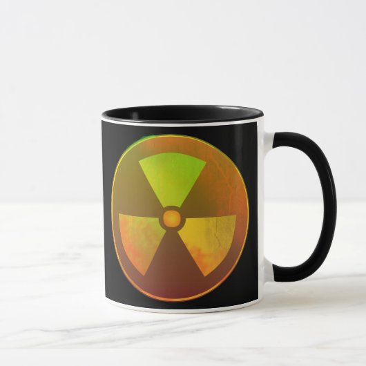 Nucleair symbool Radioactief gloed Mok (Rechts)