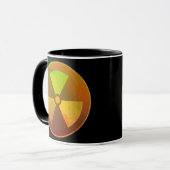 Nucleair symbool Radioactief gloed Mok (Voorkant links)