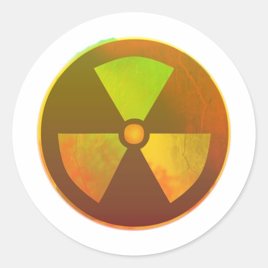 Nucleair symbool Radioactief gloed Ronde Sticker (Voorkant)