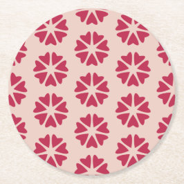 Nucleaire connectiviteit - magenta - naadloos patr ronde kartonnen onderzetter
