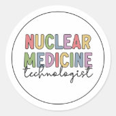 Nucleaire geneesmiddelentechnoloog CNMT Nuclear Me Ronde Sticker (Voorkant)