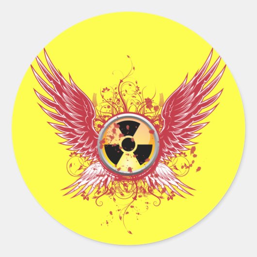 Nucleaire vleugels ronde sticker (Voorkant)