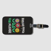 Nuclear power yes please smiling flowers bagagelabel (Voorkant (horizontaal))