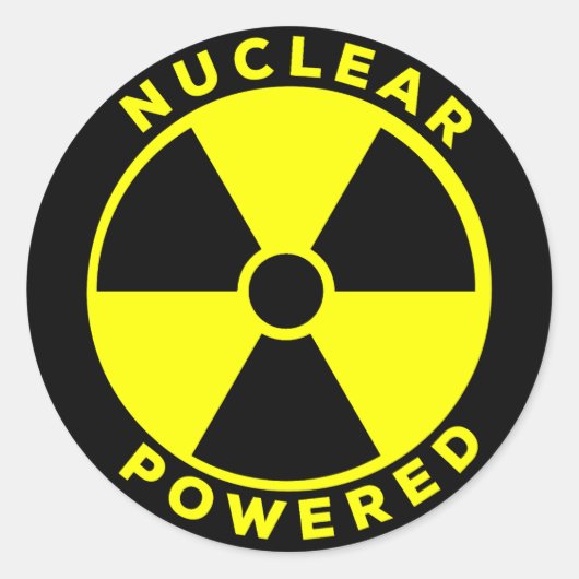 Nuclear Powered Ronde Sticker (Voorkant)