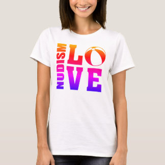 Nudiste/Naturiste, Nudisme Love Color T-shirt