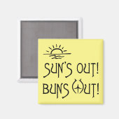 Nudist's Suns Out Buns Out Magnet Magneet (Voorkant / Achterkant)
