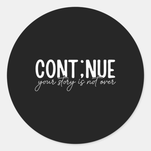 Nue Semicolon Mental Health Awareness Instrati Ronde Sticker (Voorkant)