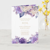 Nuestra Boda 4page FLORAL Spain Wedding INVITES Kaart (Gele Bloem)